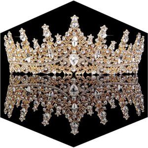 Gold Crown for Women Crystal Princess Tiaras Rhinestone Queen Headband Wedding